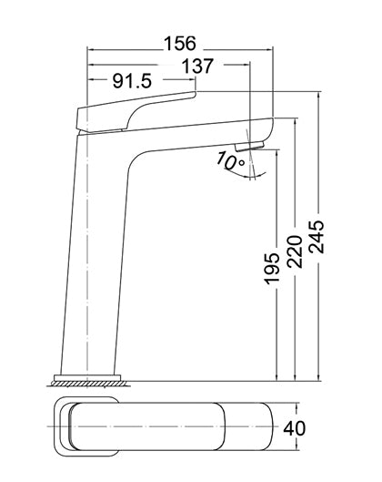 Cubed Tall Chrome Basin Mixer - Neche Interiors