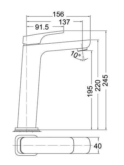 Cubed Tall Matte Black Basin Mixer