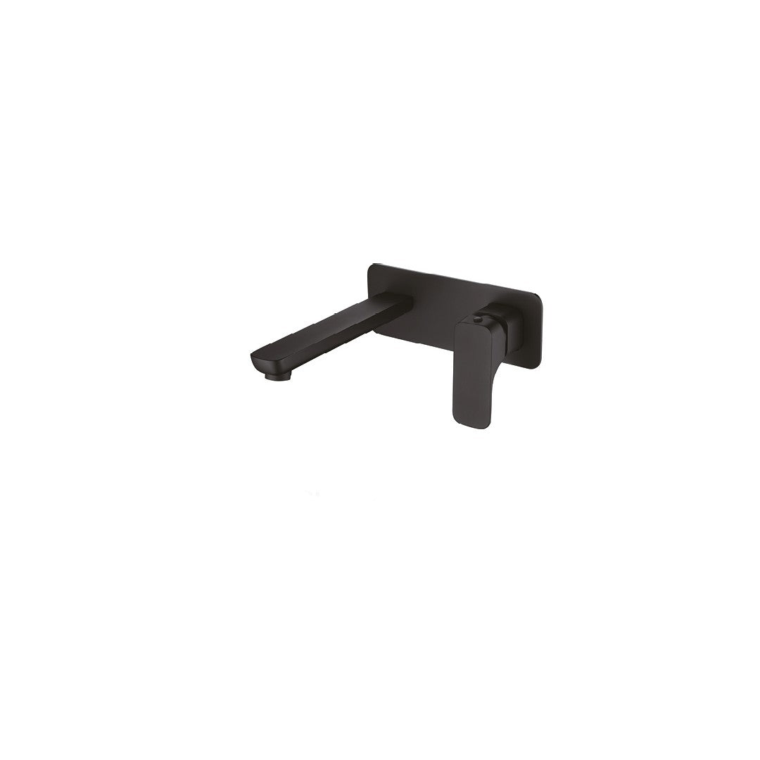 Cubed Matte Black Wall Mixer With Spout