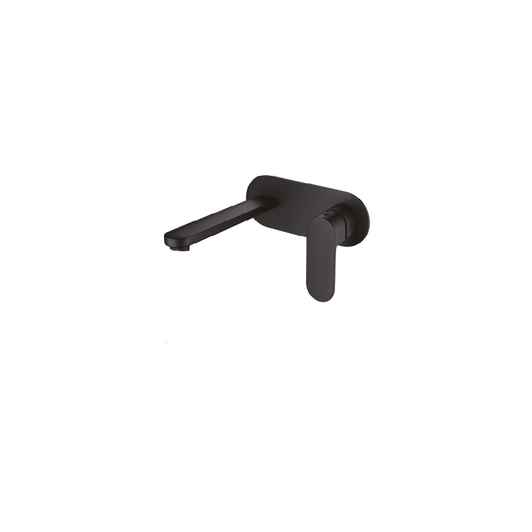 Oval Matte Black Wall Mixer With Spout