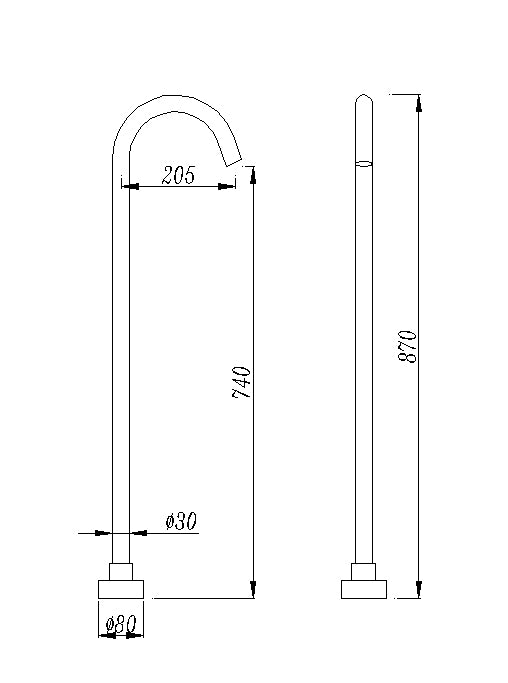 Pentro Freestanding Bath Spout - Neche Interiors