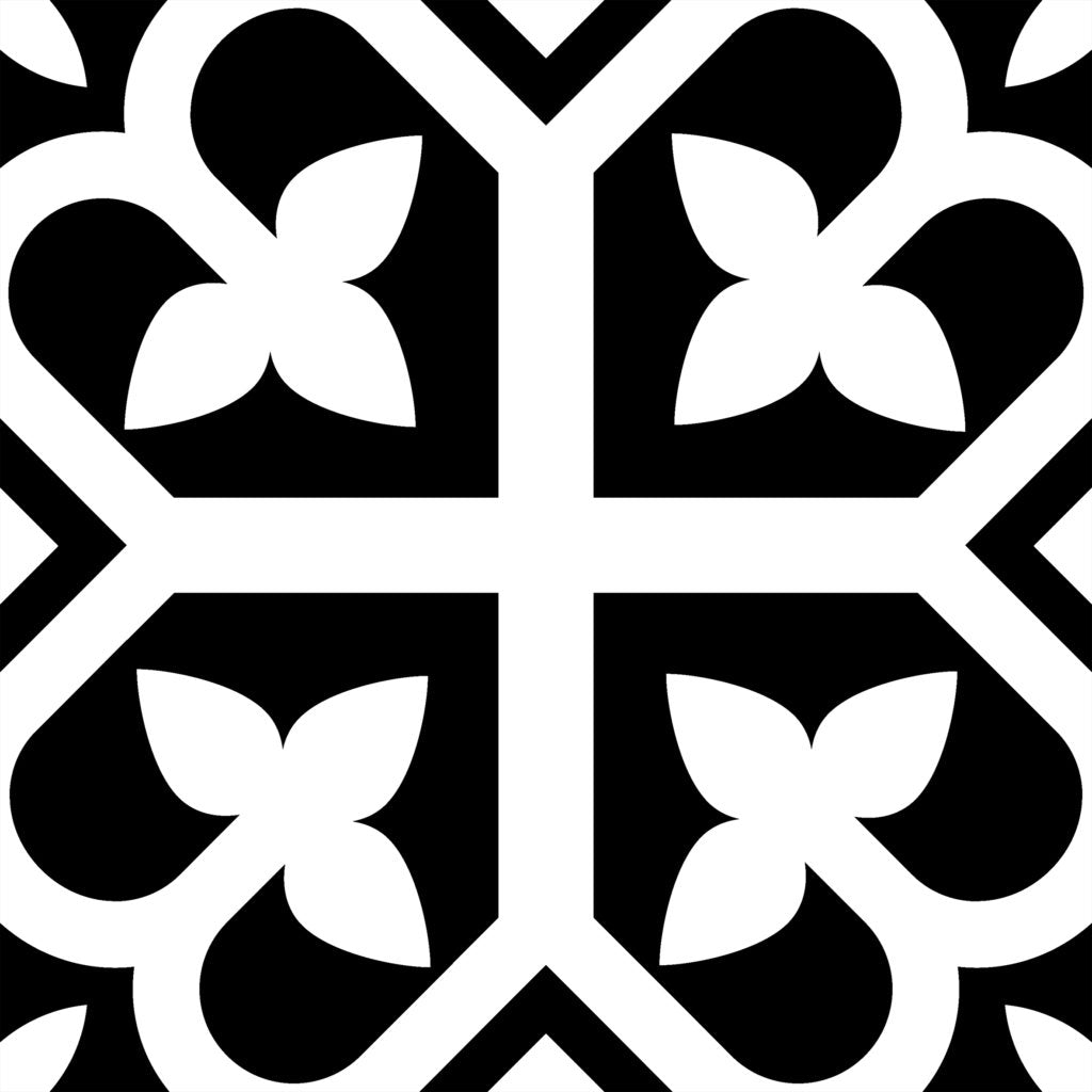 Picasso Bloom Black - 200x200 - Quality Tiles - Neche Interiors