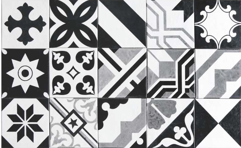 Varese CAD (Black/White) - 200x200 - Quality Tiles