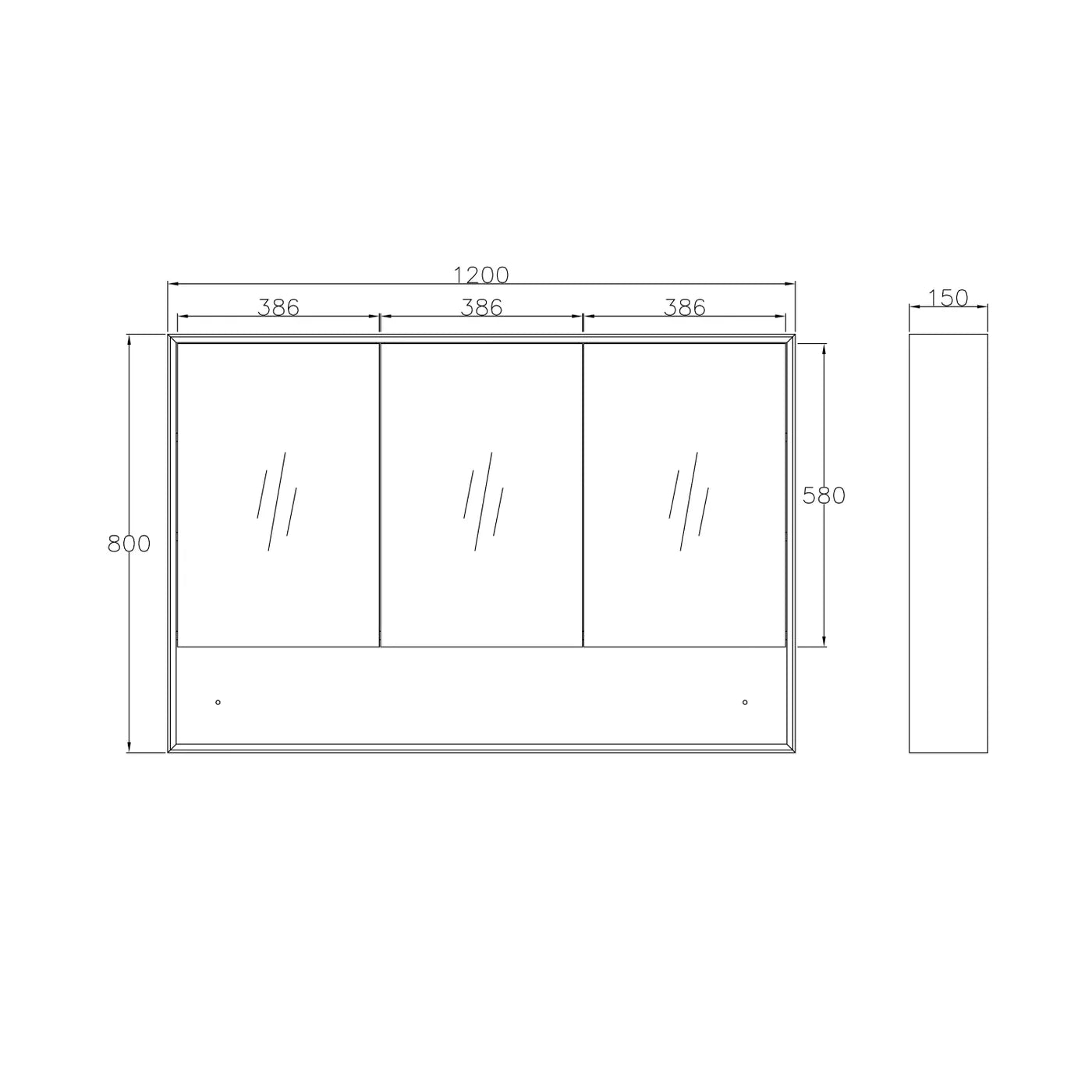 Marlo Shaving Cabinet With Shelf - Matte Black