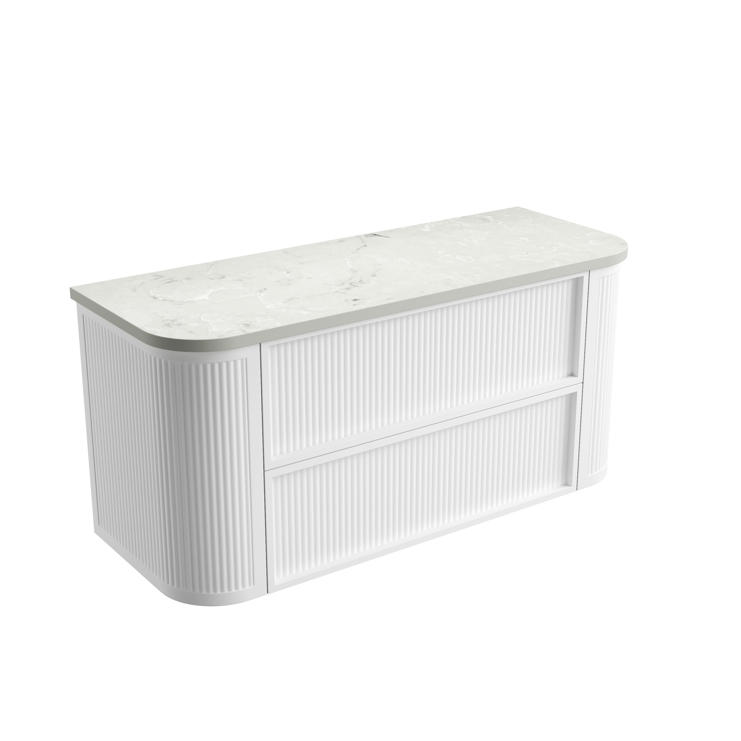Ramee Matte White Fluted Wall Hung Vanity