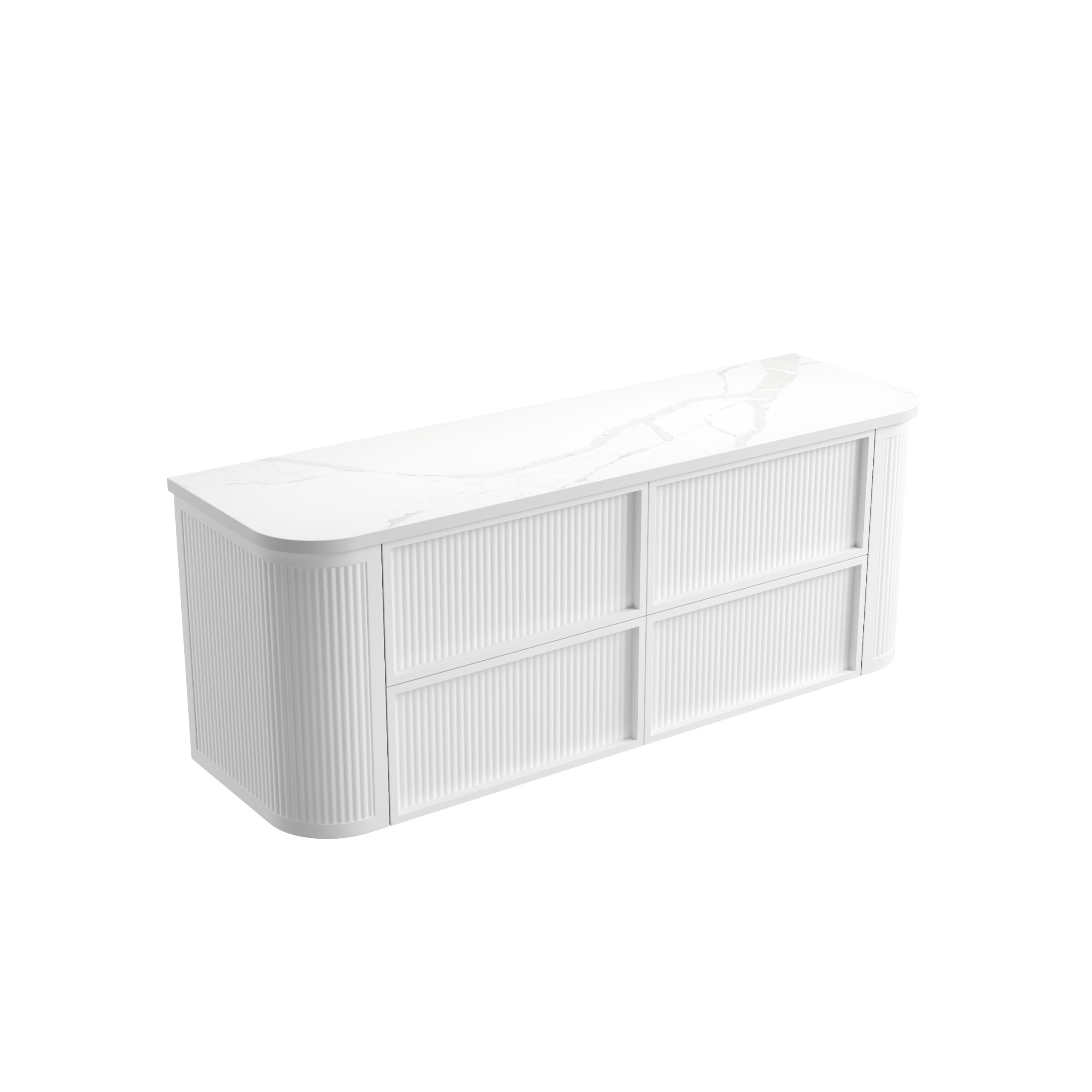 Ramee Matte White Fluted Wall Hung Vanity