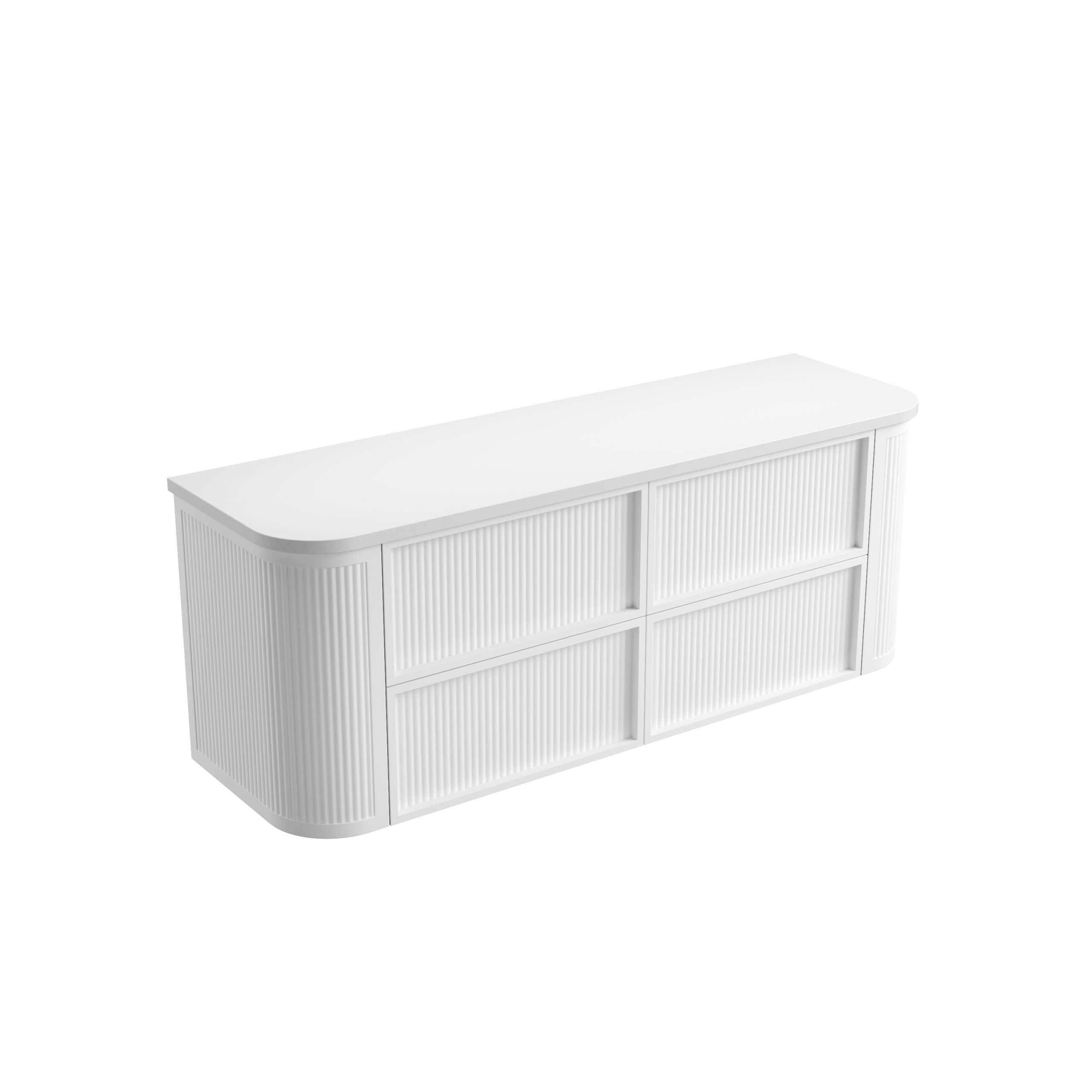 Ramee Matte White Fluted Wall Hung Vanity