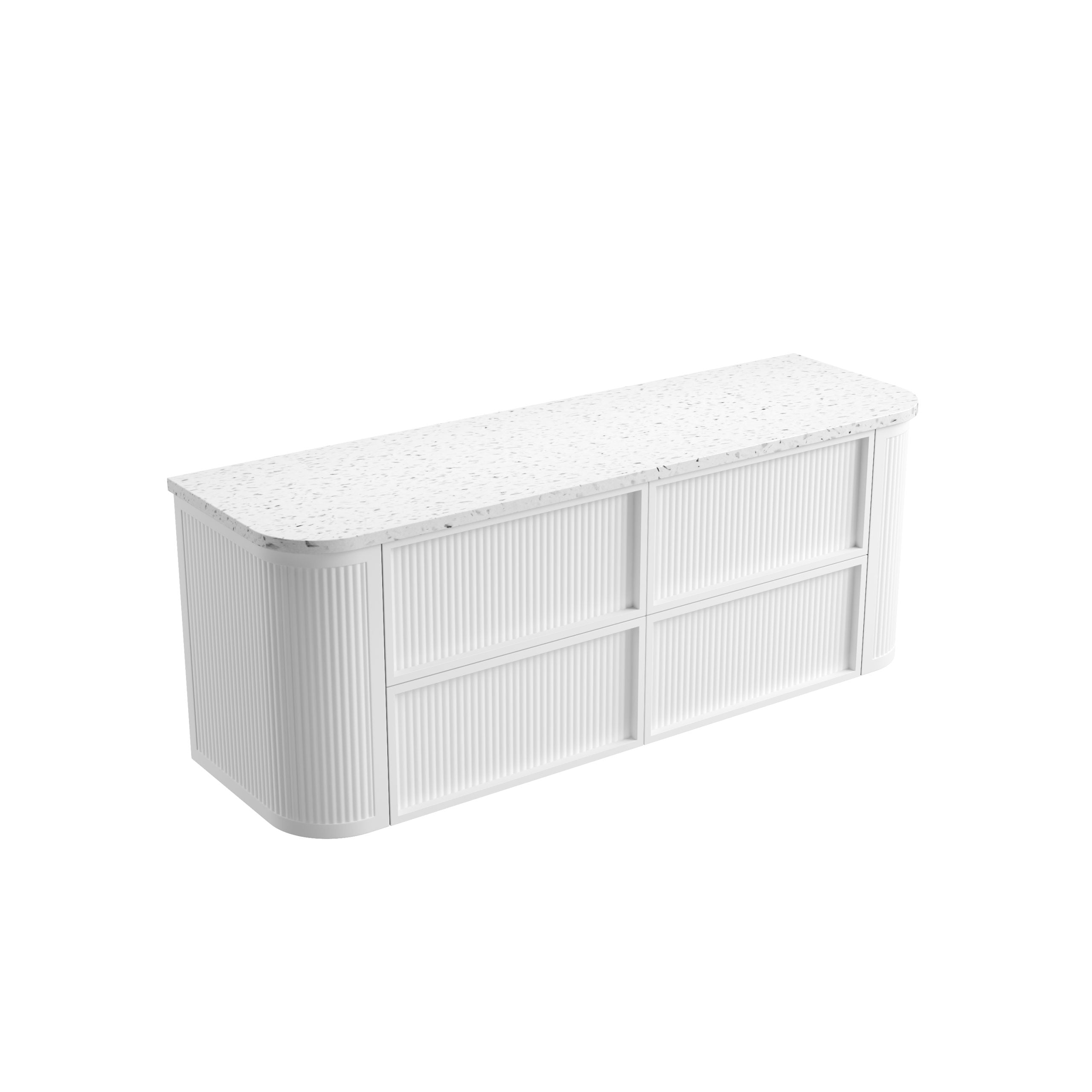 Ramee Matte White Fluted Wall Hung Vanity