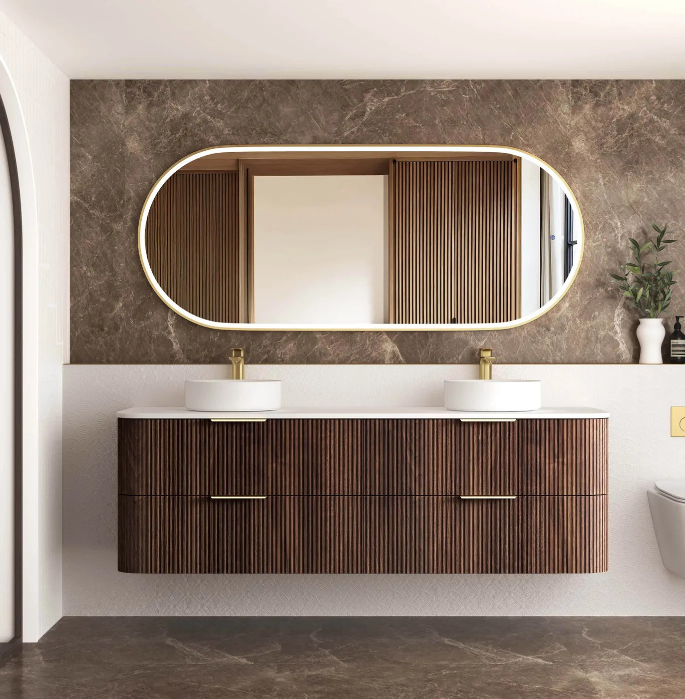Havana Sable Walnut Wall Hung Vanity