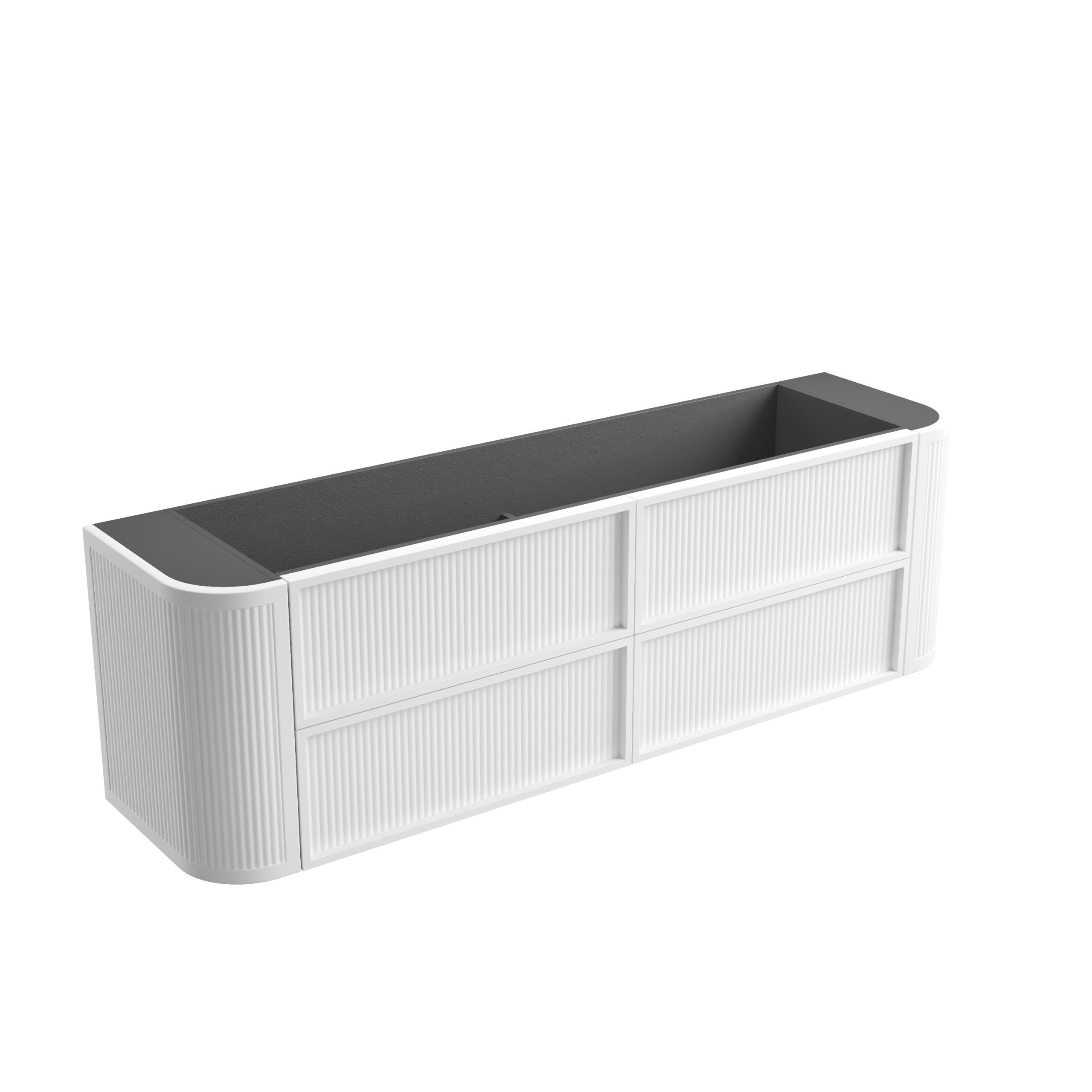 Ramee Matte White Fluted Wall Hung Vanity