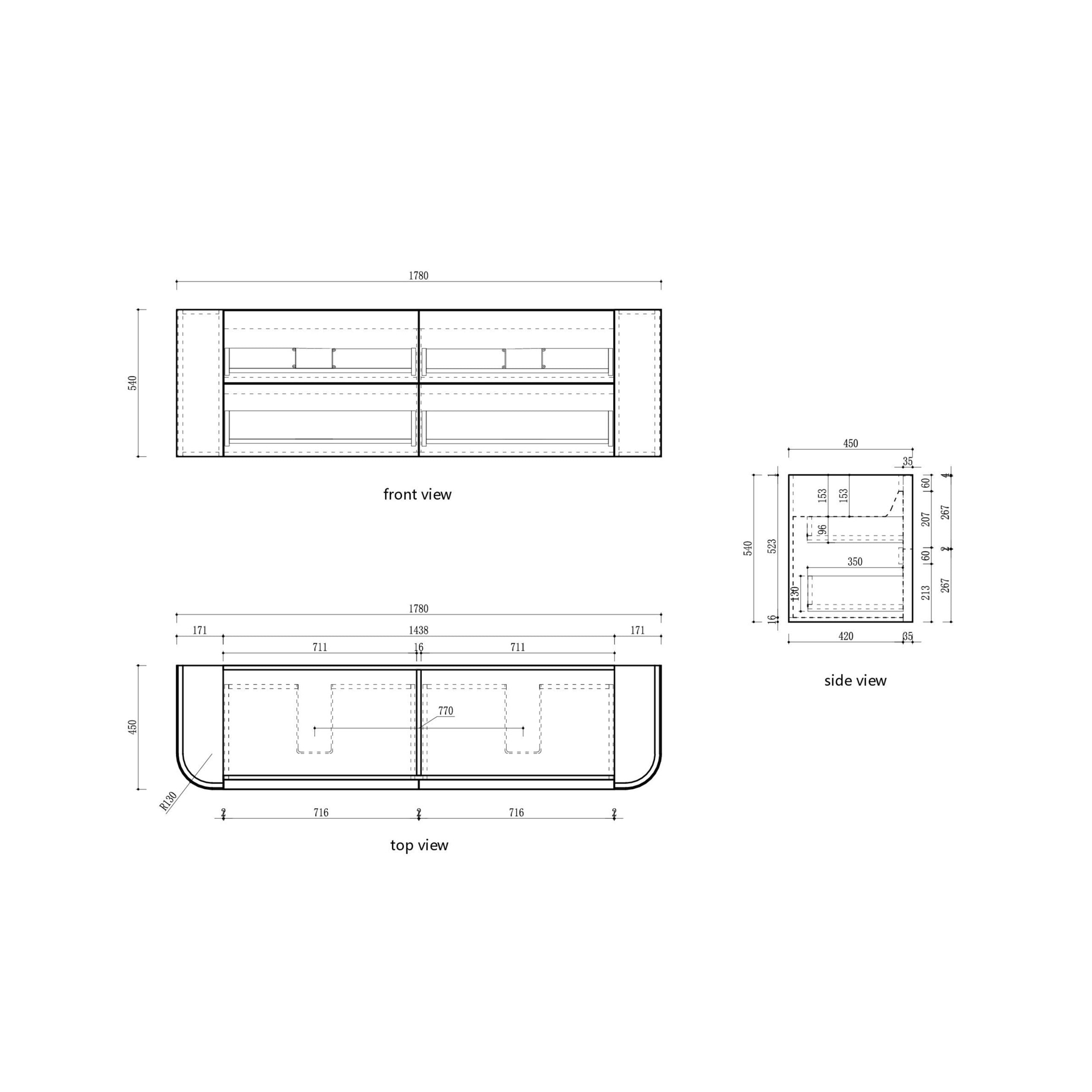 Ramee Matte White Fluted Wall Hung Vanity