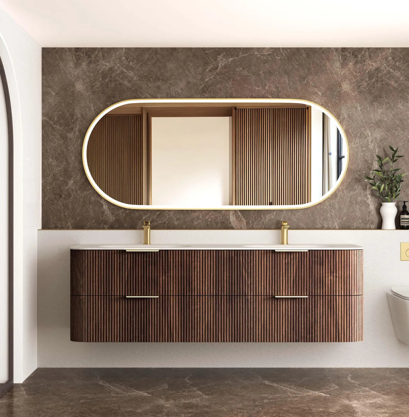 Havana Sable Walnut Wall Hung Vanity