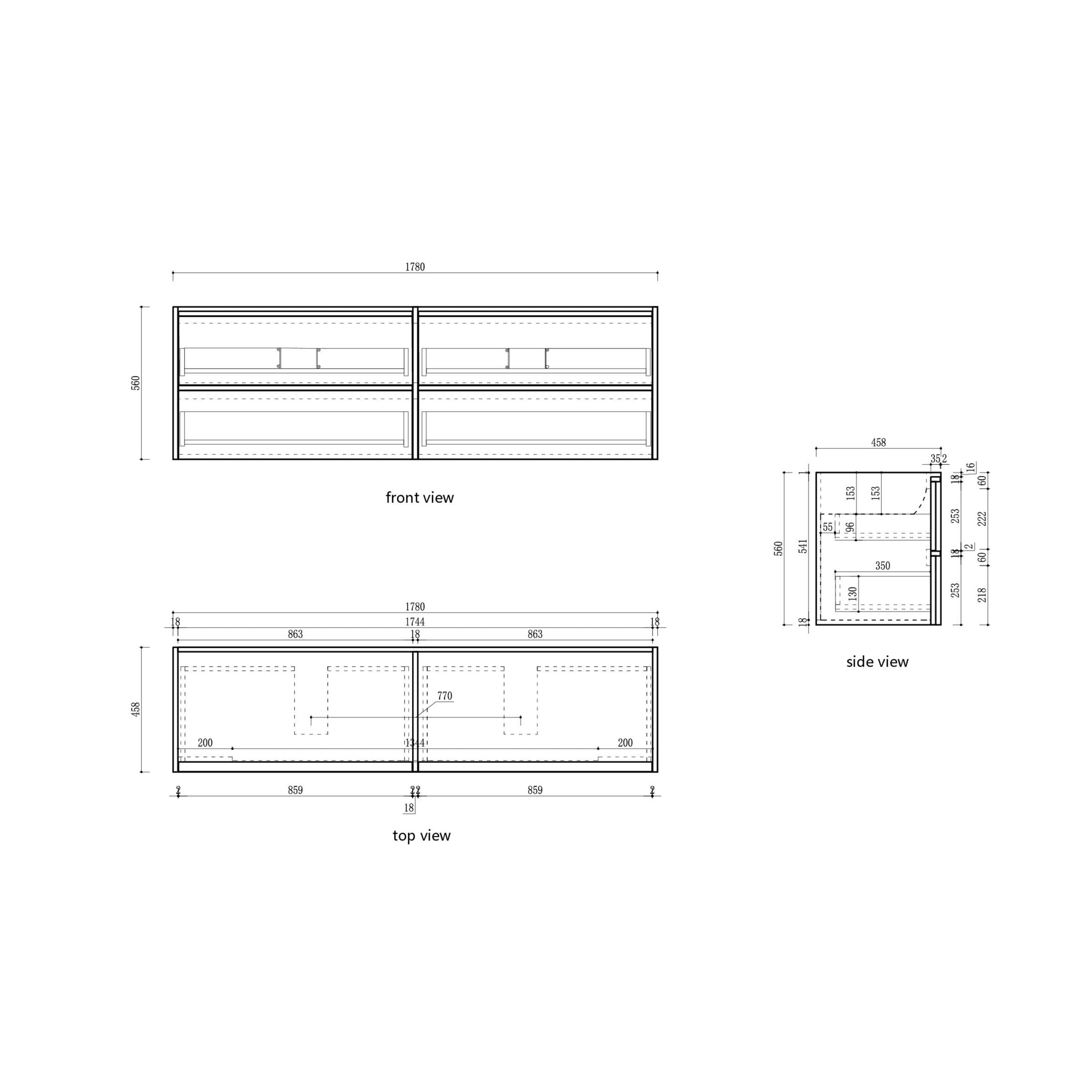 Venetta Framed Wall Hung Harvest Oak Vanity
