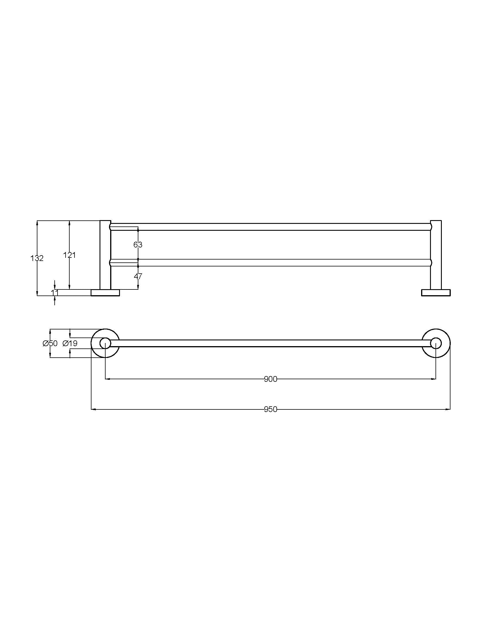 Otus Slimline Towel Rail