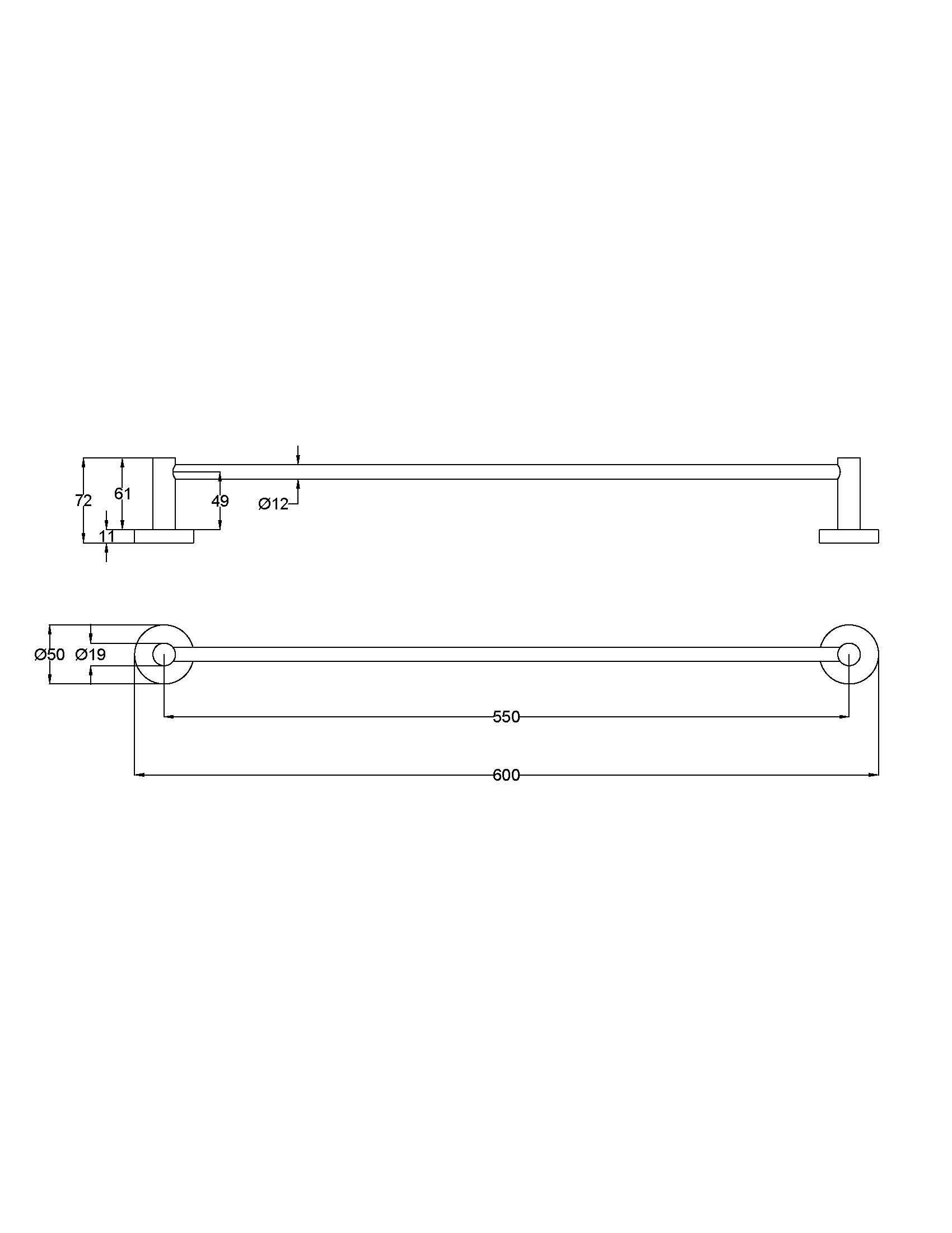 Otus Slimline Towel Rail