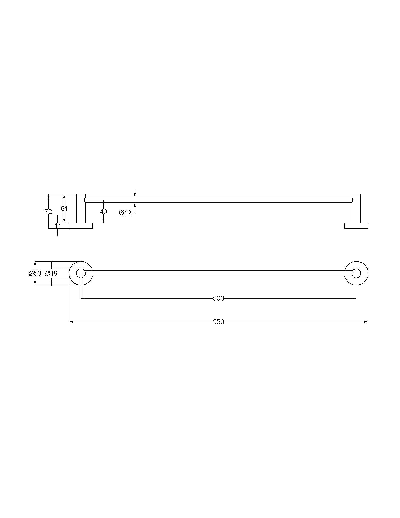 Otus Slimline Towel Rail