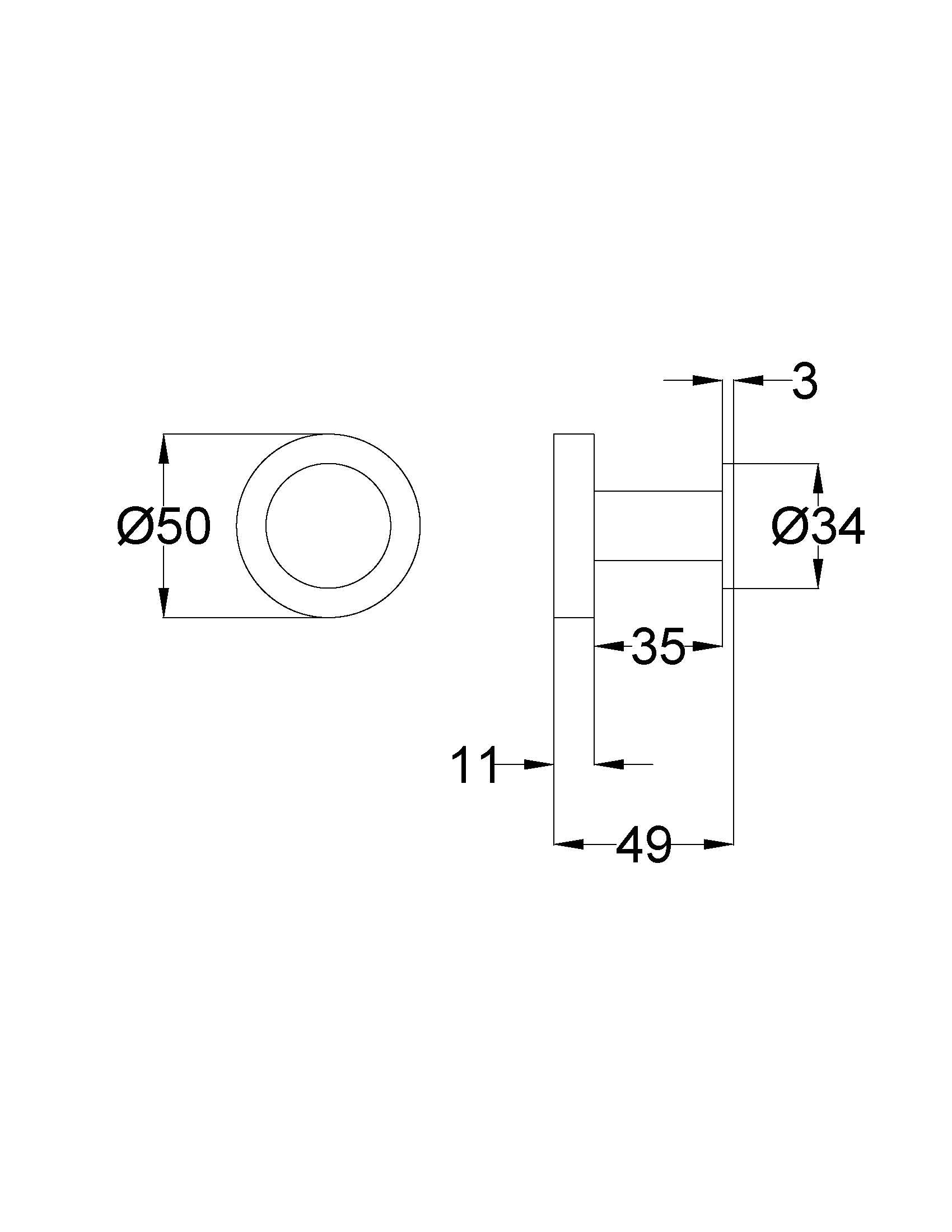Otus Slimline Robe Hook
