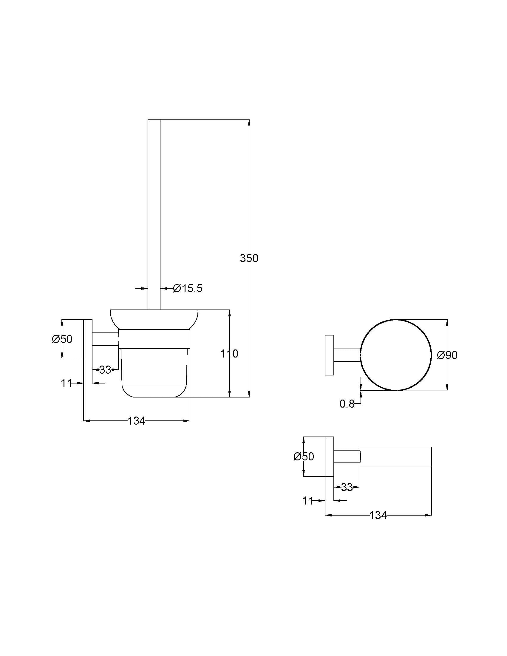 Otus Slimline Toilet Brush Set