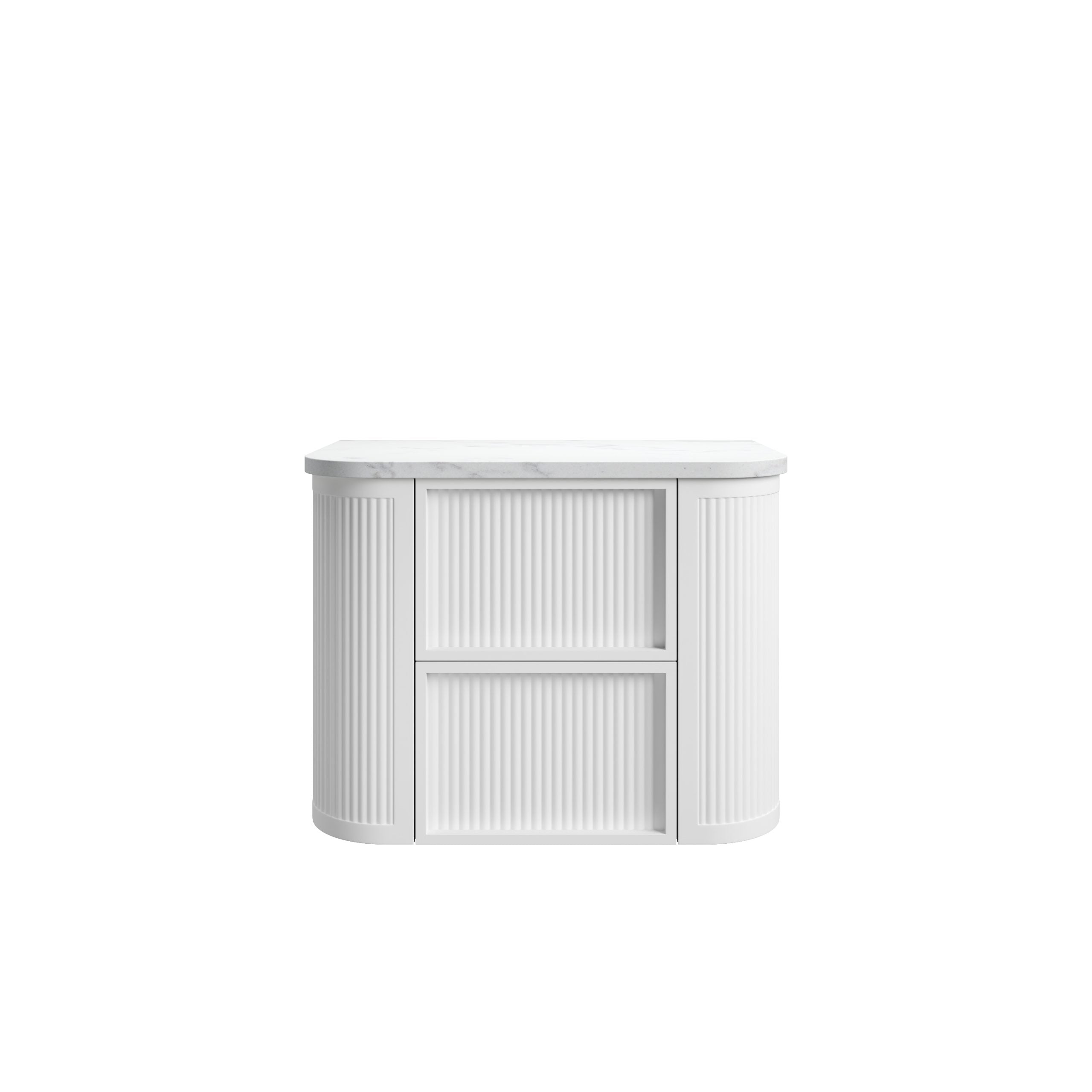 Ramee Matte White Fluted Wall Hung Vanity