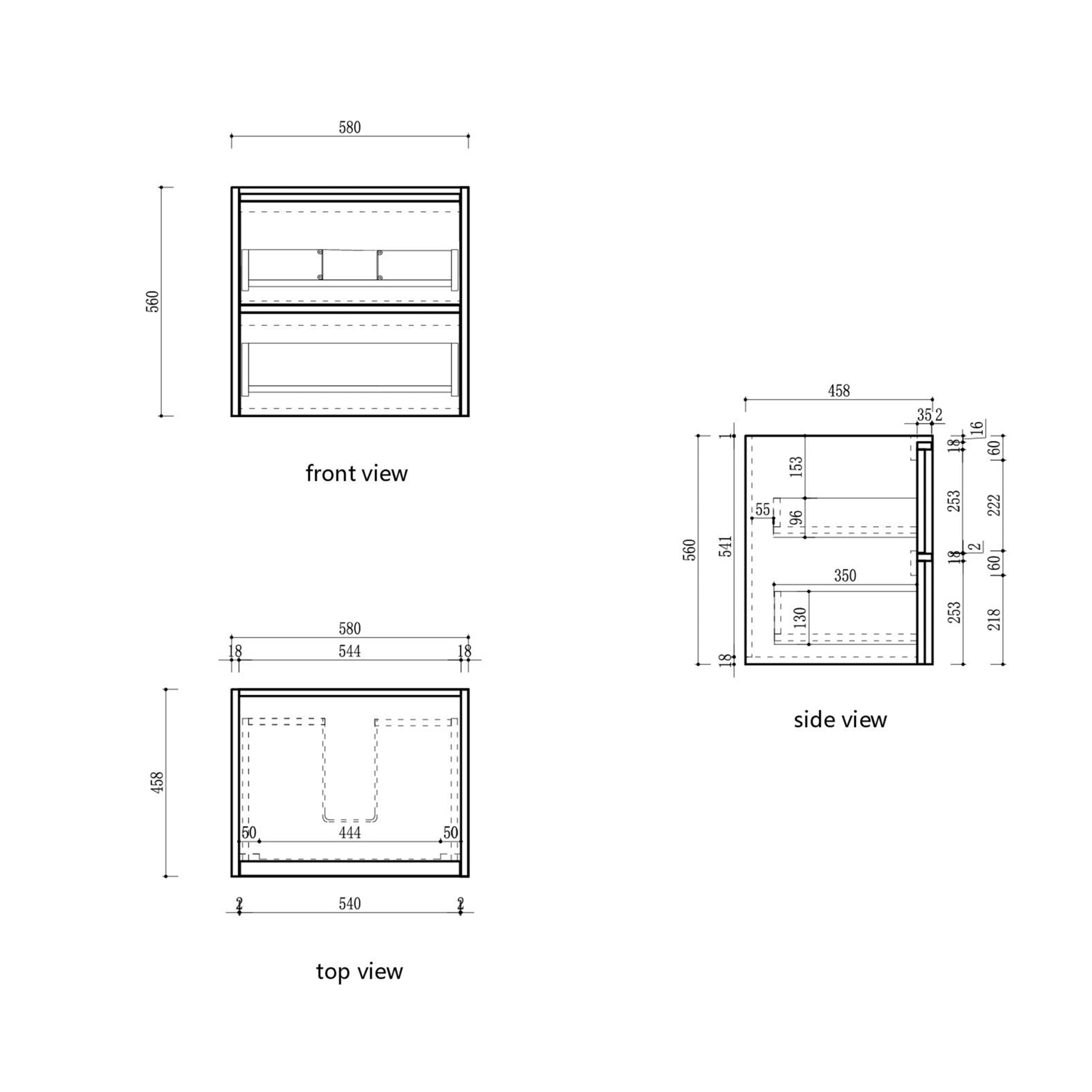 Venetta Framed Wall Hung Harvest Oak Vanity