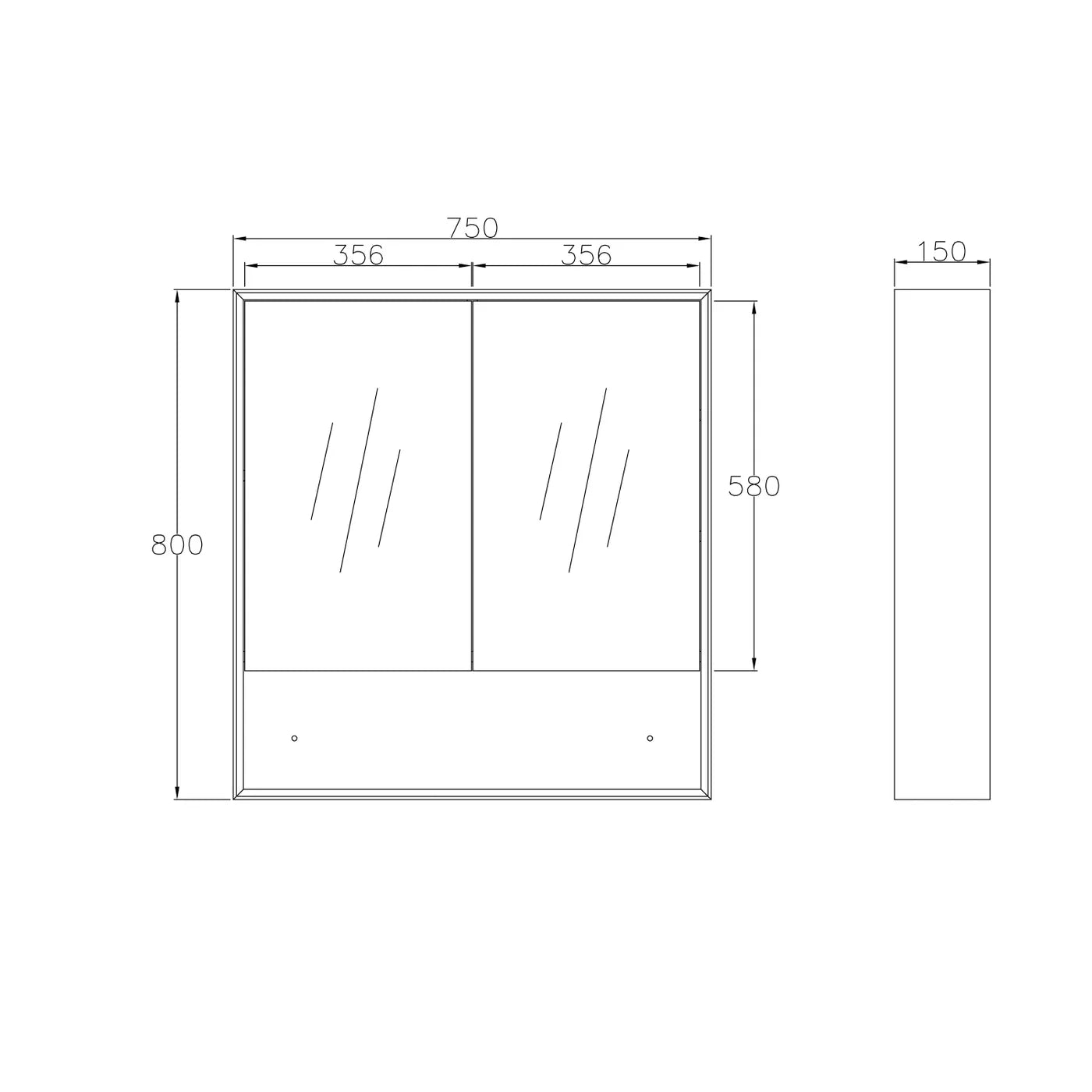 Marlo Shaving Cabinet With Shelf - Matte Black