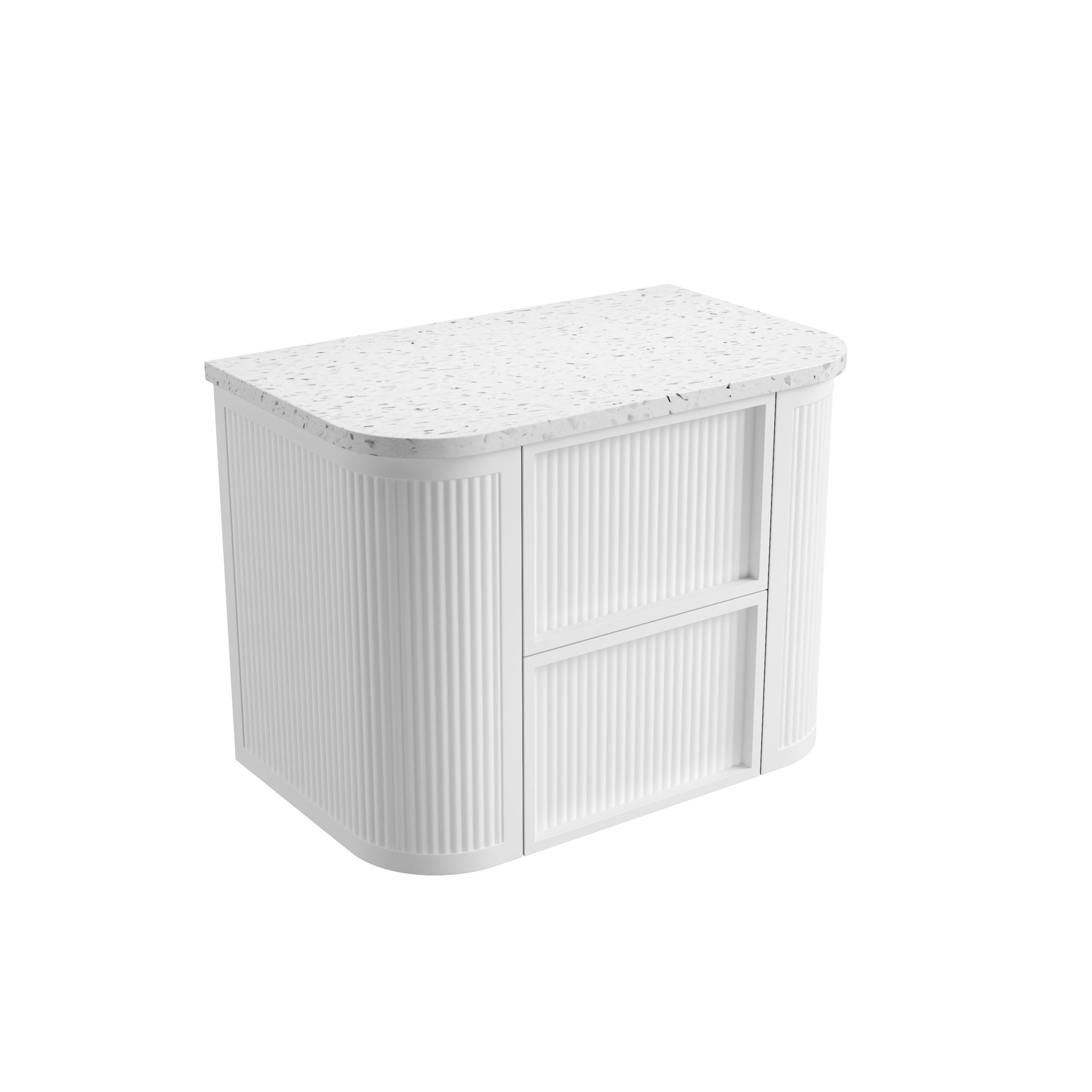 Ramee Matte White Fluted Wall Hung Vanity