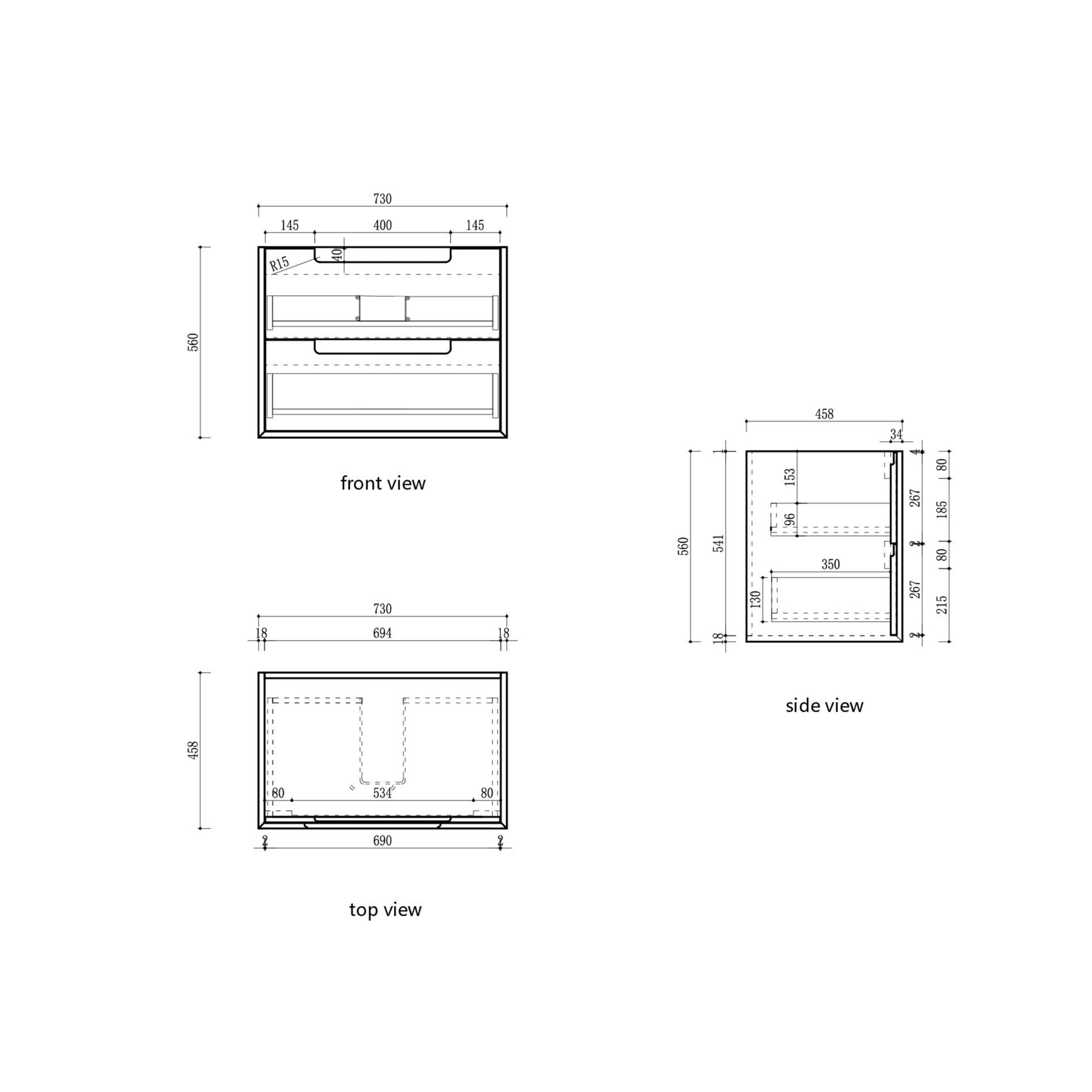 Voulari Framed Wall Hung Vanity