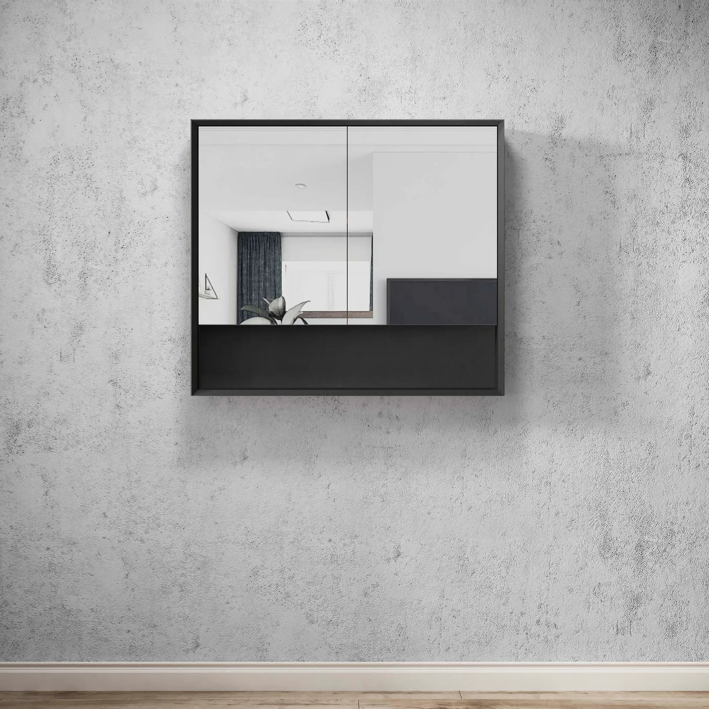 Marlo Shaving Cabinet With Shelf - Matte Black