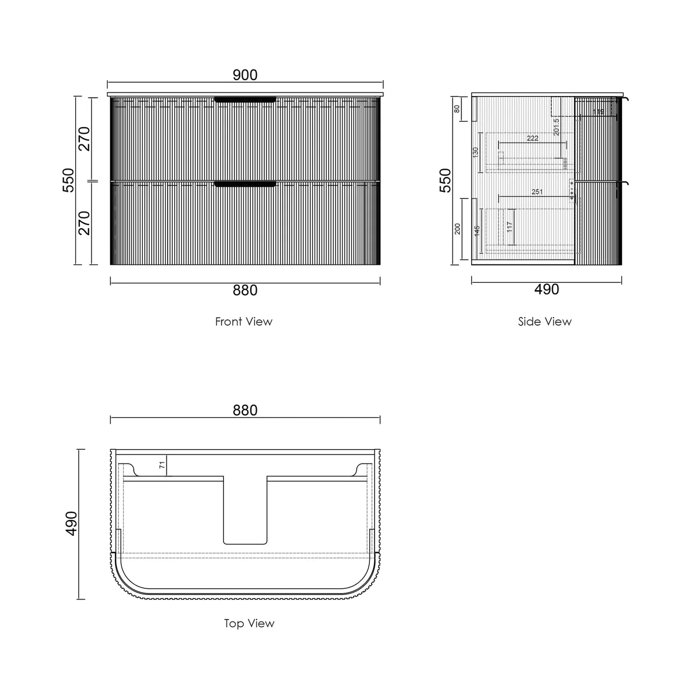 Havana Sable Walnut Wall Hung Vanity