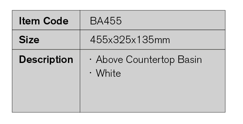 Medium Rectangle Counter Top Basin