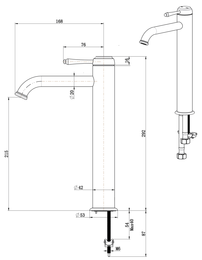 Mica Heritage Tall Basin Mixer - Neche Interiors