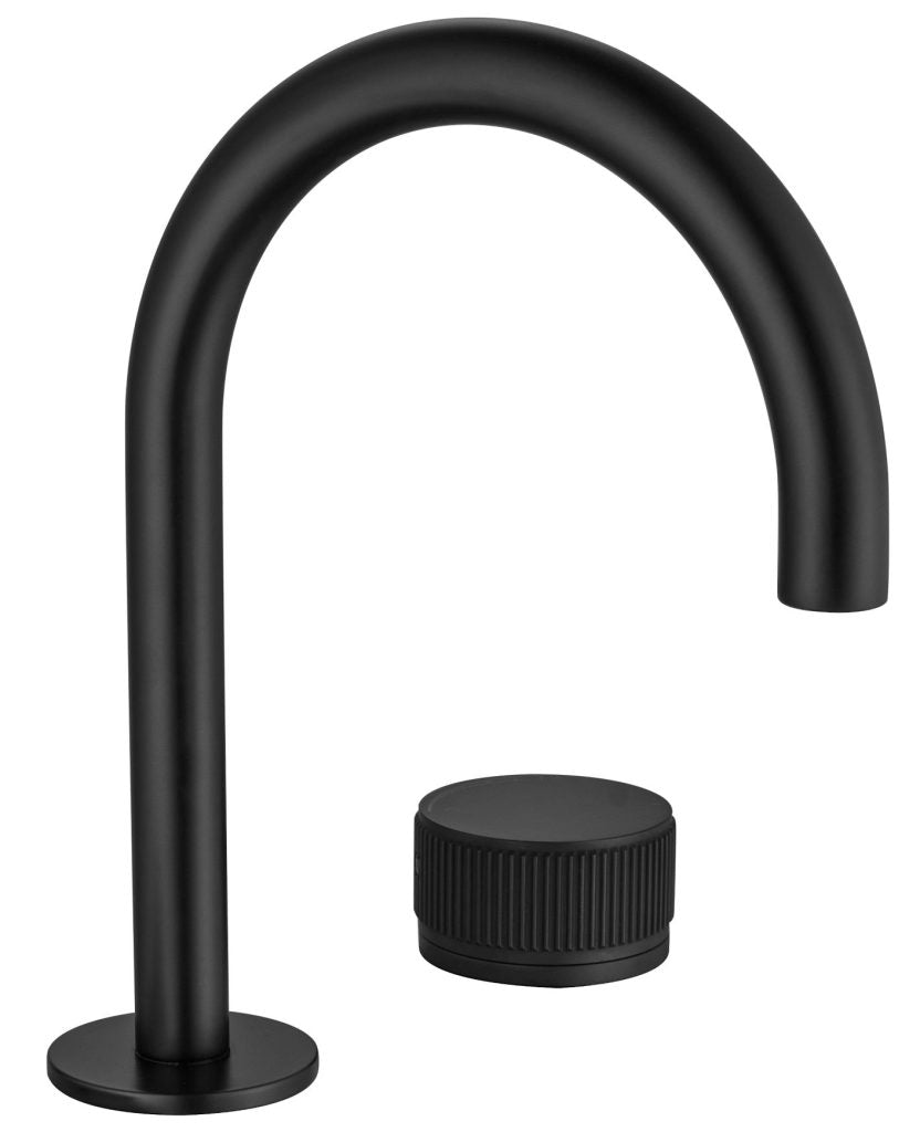 Mica Fluted Gooseneck Hob Basin Mixer Set - Neche Interiors