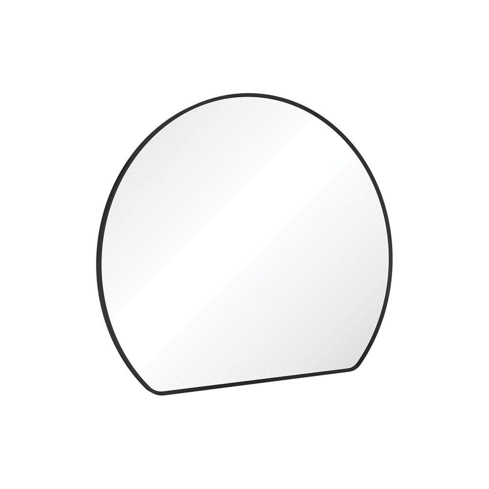 Sunrise Matte Black Round Framed Mirror