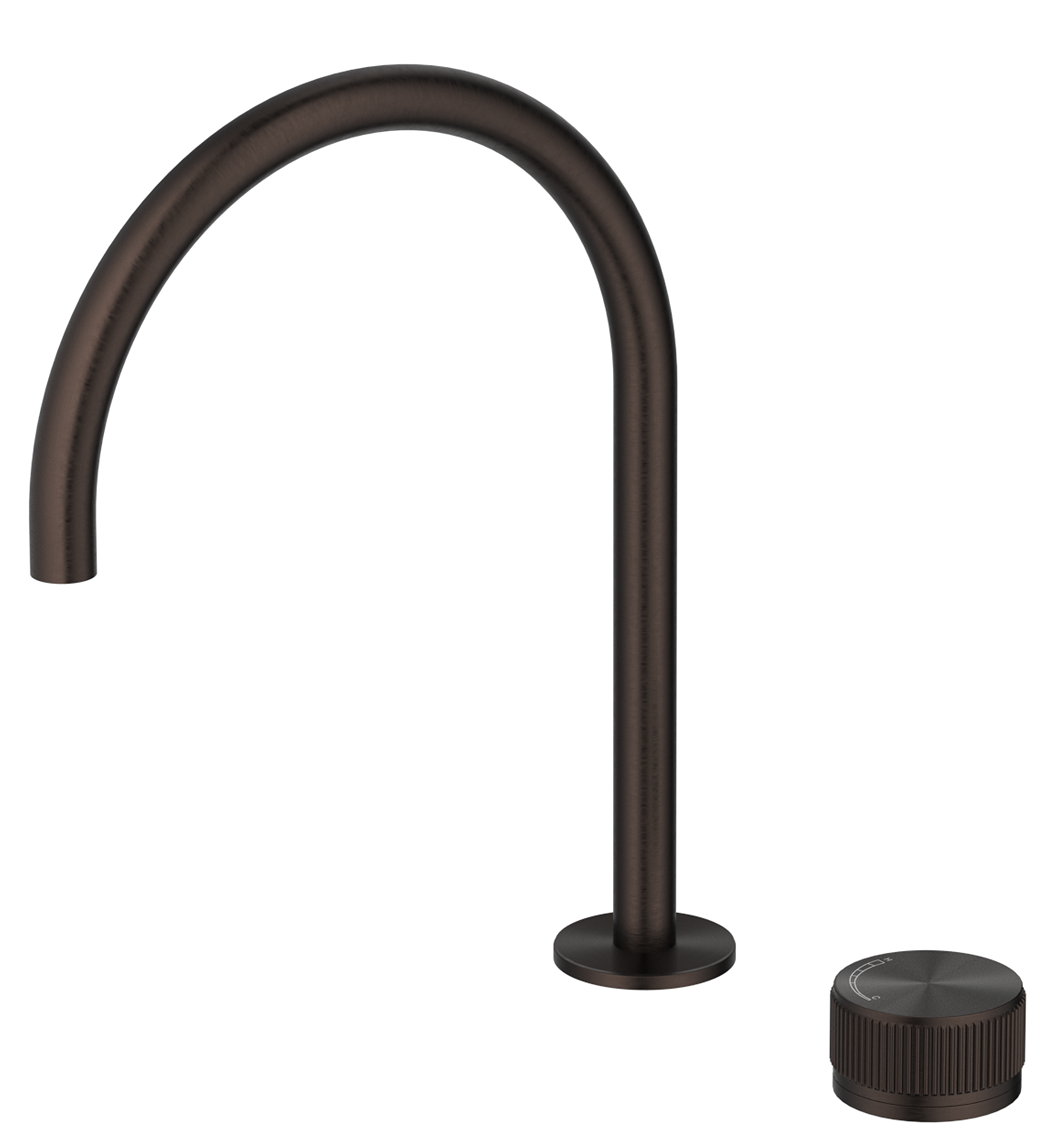 Mica Fluted Gooseneck Hob Sink/Basin Mixer Set - Neche Interiors