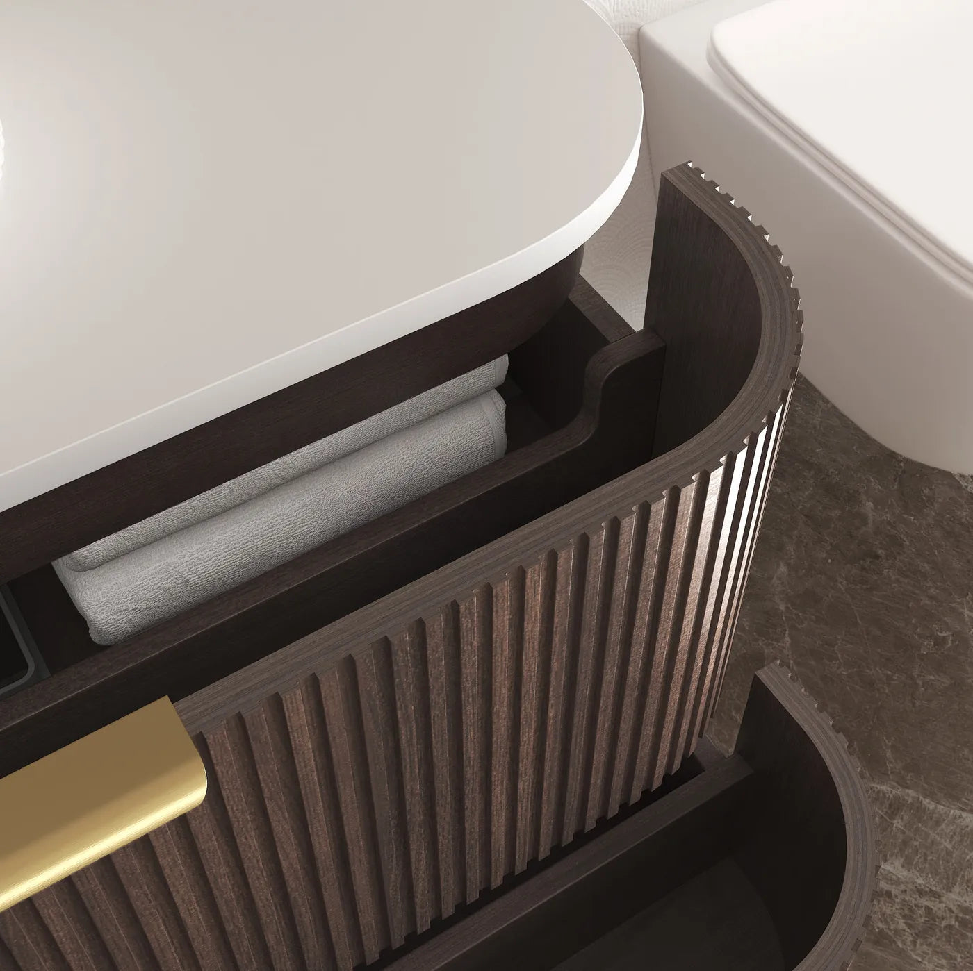 Havana Sable Walnut Wall Hung Vanity