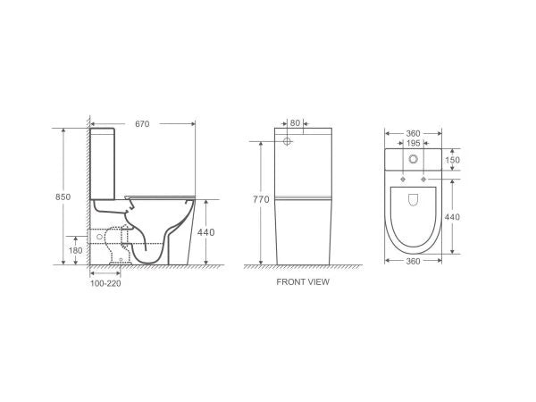 Ivy Back To Wall Rimless Toilet Suite