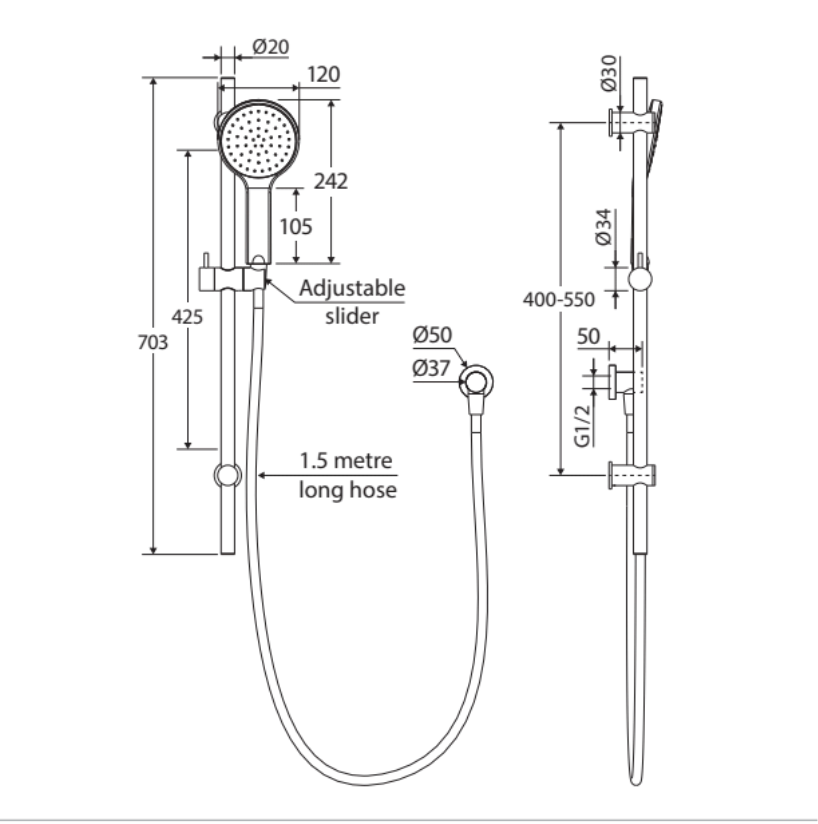Kaya Rail Shower