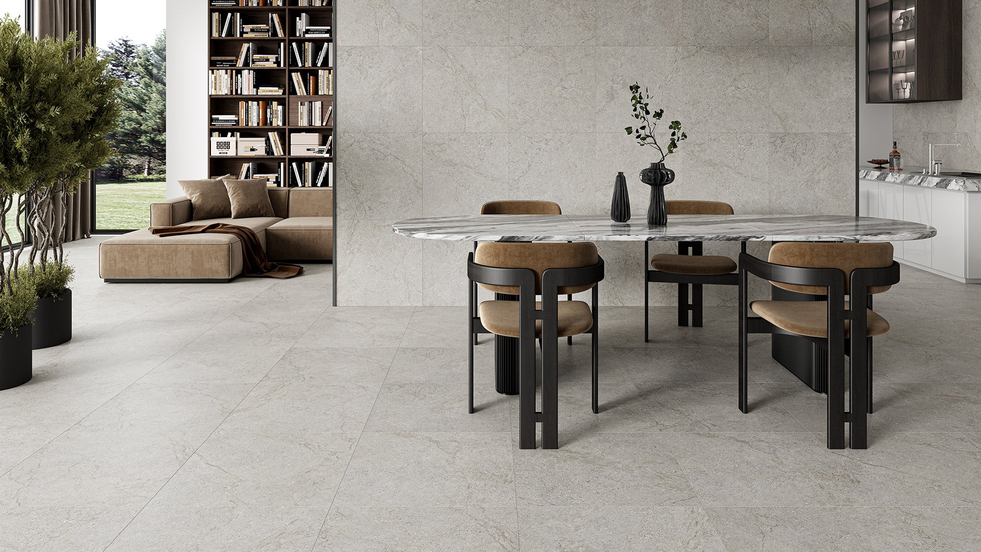 Limestone Porcelain Tile - Neche Interiors