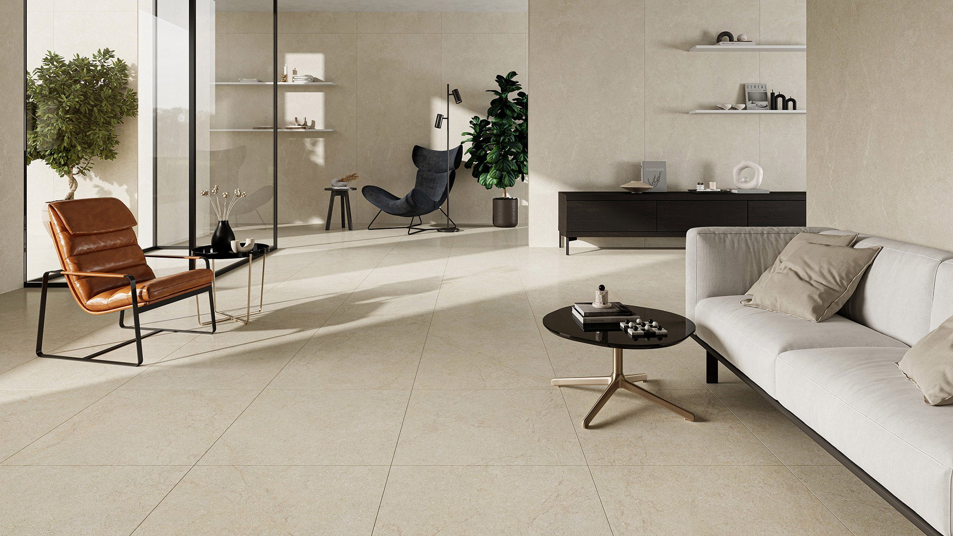 Limestone Porcelain Tile - Neche Interiors