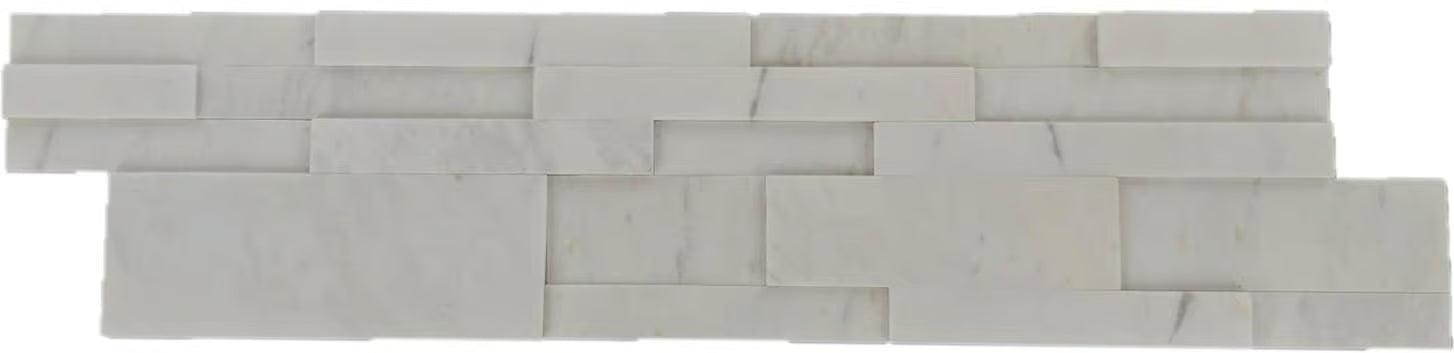 Milky White Honed Ledger Stone Interlocking Tile