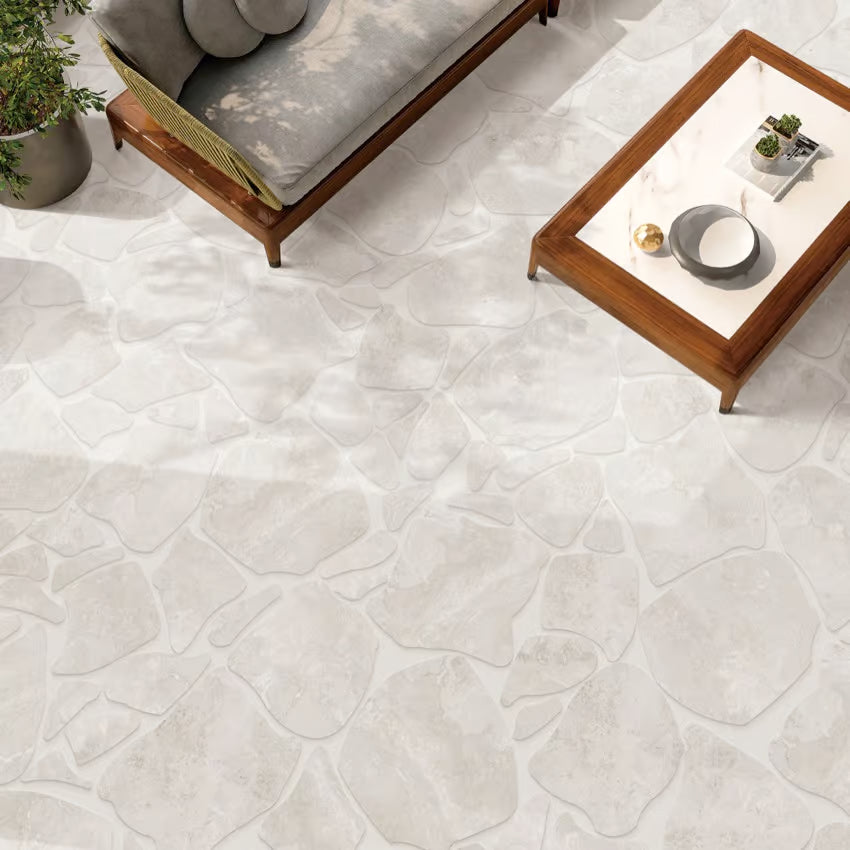 Norcia Travertine Porcelain Crazy Pave