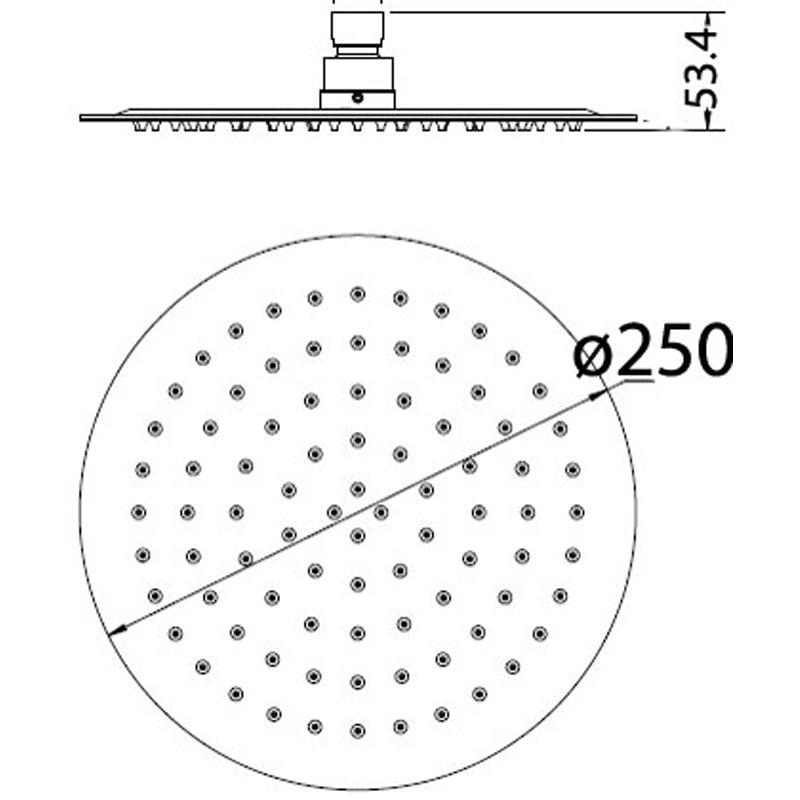 Dove Round 250mm Slimline Shower Head