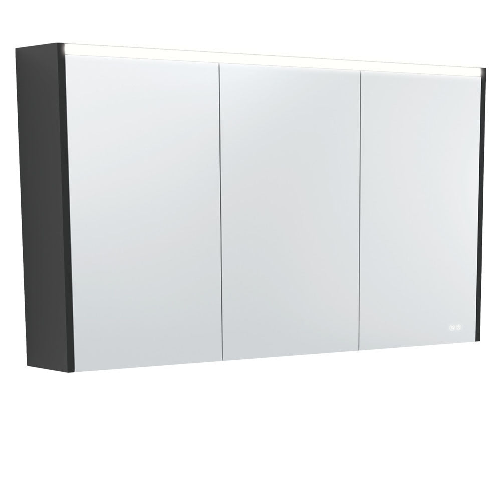1200 LED Mirror Cabinet With Satin Black Side Panels