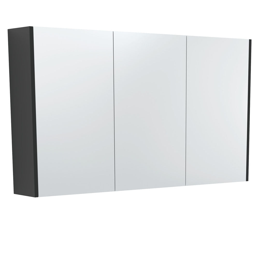 1200 Mirror Cabinet With Satin Black Side Panels