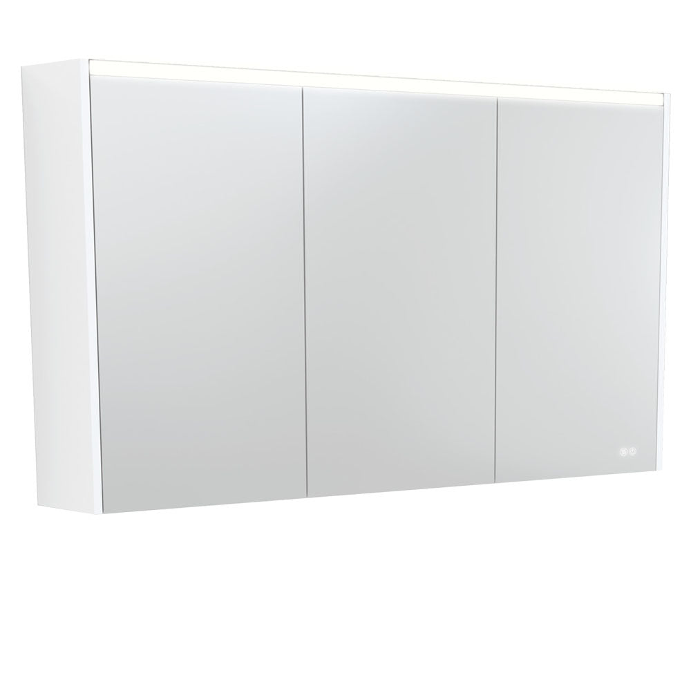 1200 LED Mirror Cabinet With Satin White Side Panels