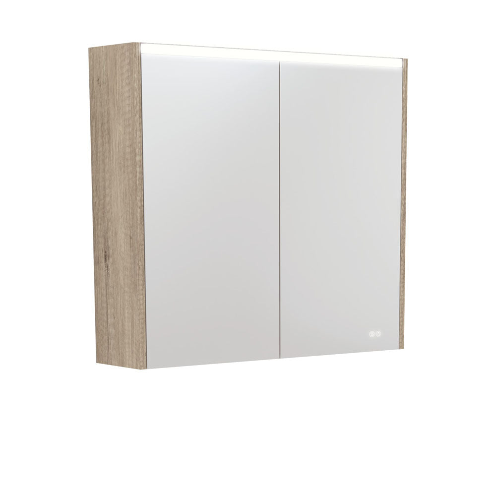 750 LED Mirror Cabinet With Scandi Oak Side Panels