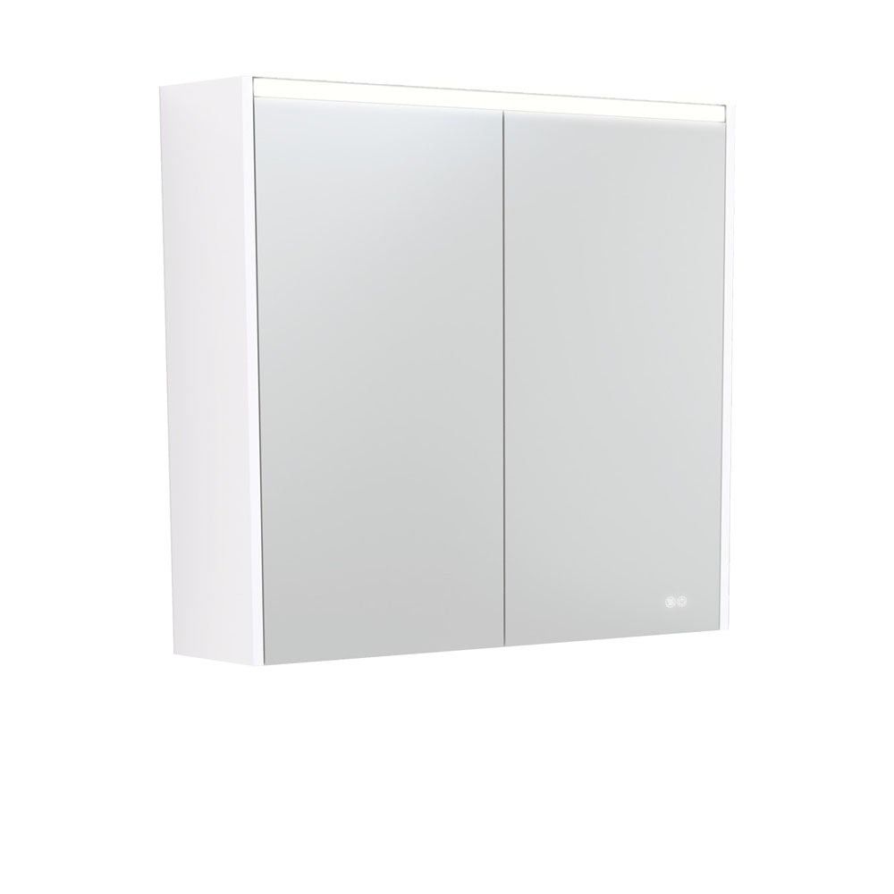 750 LED Mirror Cabinet With Gloss White Side Panels