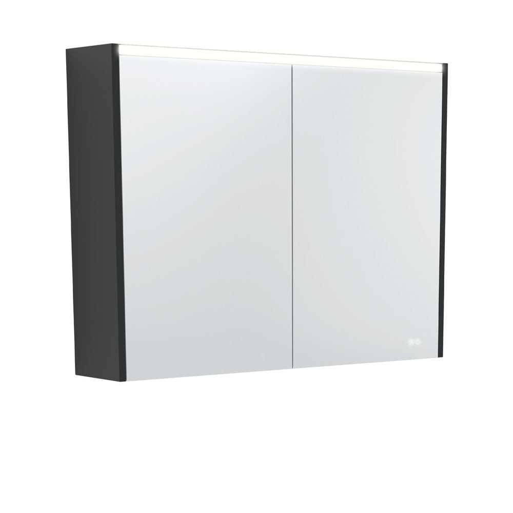 900 LED Mirror Cabinet With Satin Black Side Panels