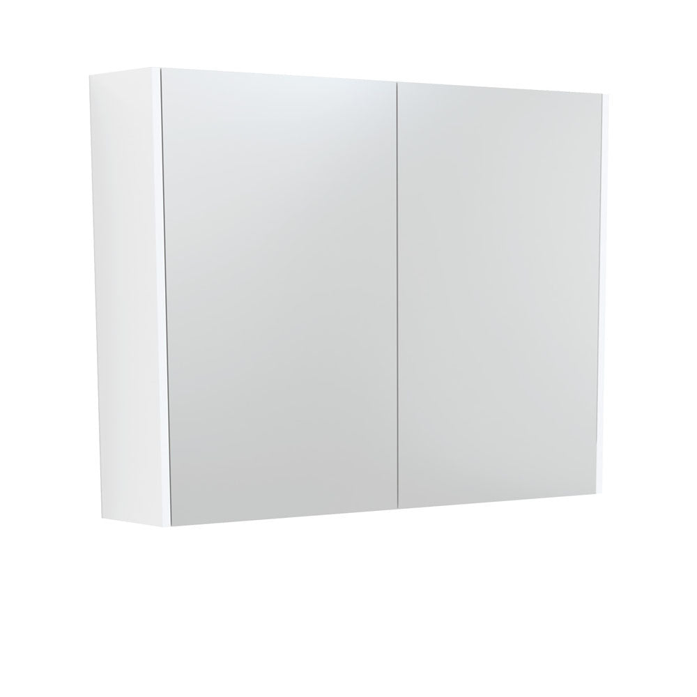 900 Mirror Cabinet With Satin White Side Panels