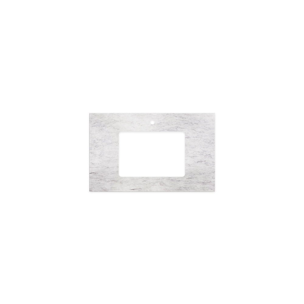 Polar Sacco Silica Free Stone Top Rectangular Full Depth with Single Undermount Basin Hole & Tap Hole - Neche Interiors